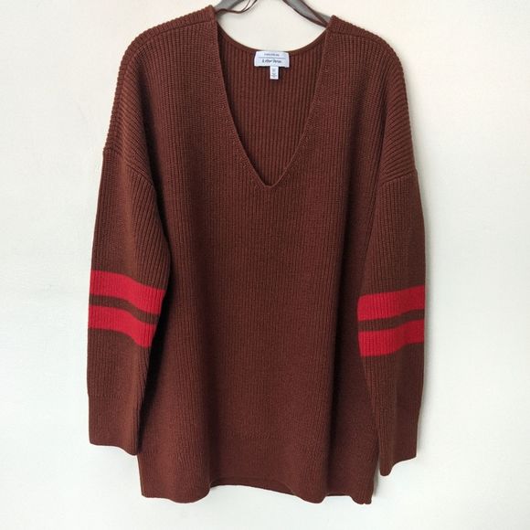 Other Stories Brown Red Striped Sweater 